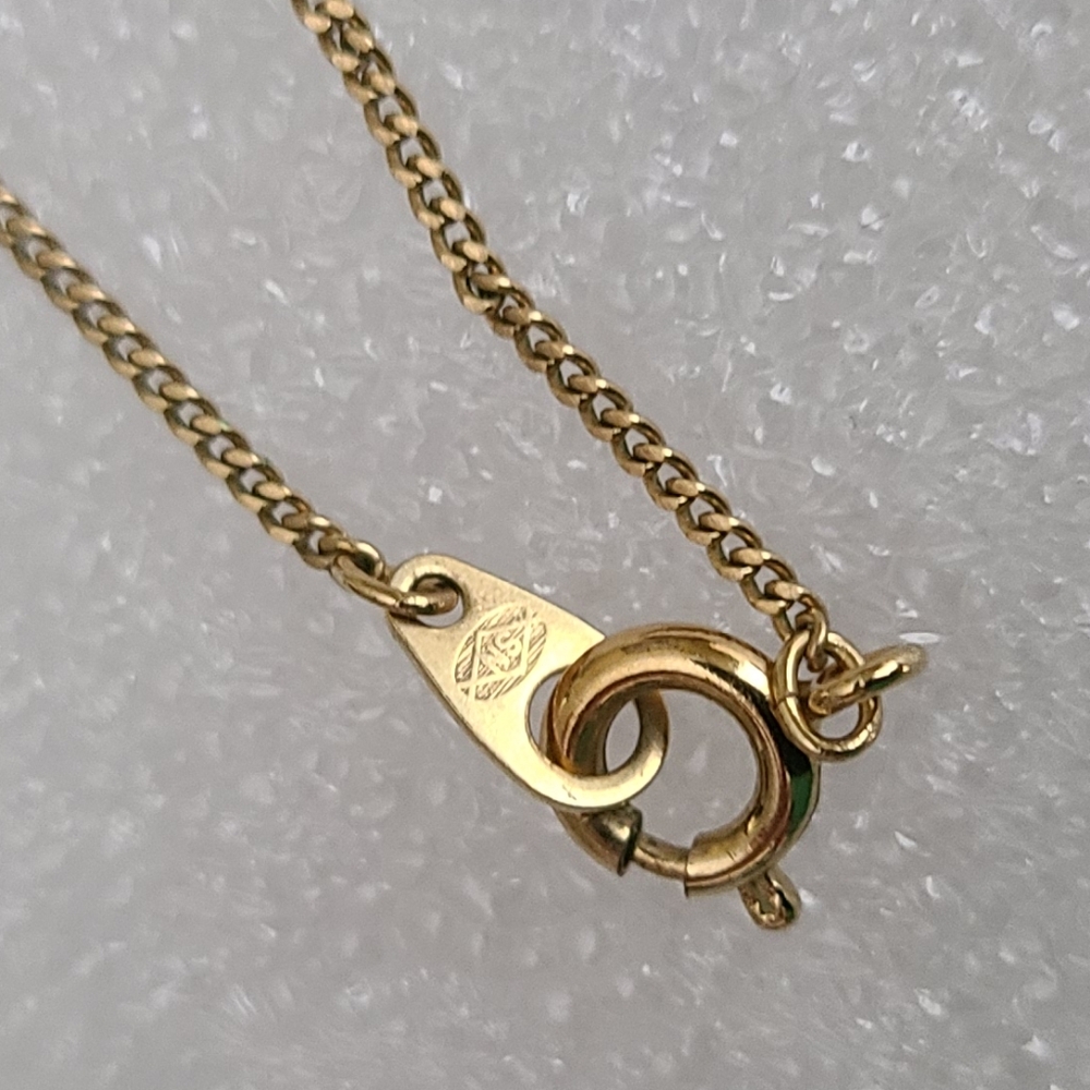 Vintage Xiomara Castra Gold Tone and Abalone Pendant on 24 Inch Gold-tone Chain - Picture 9 of 12